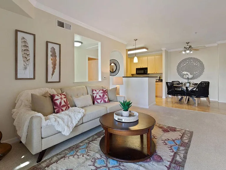 Living room to kitchen and dining area