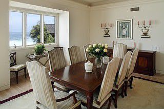 Formal dining room with views