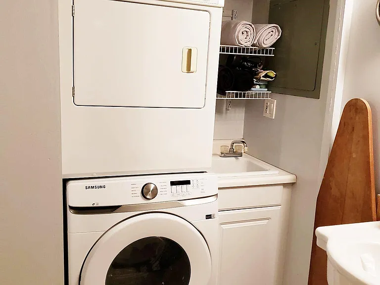 Washer and dryer included in bathroom #2
