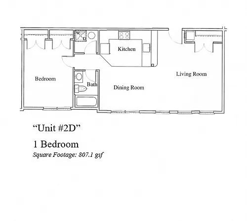 Floor plan 1-Bed/1-Bath