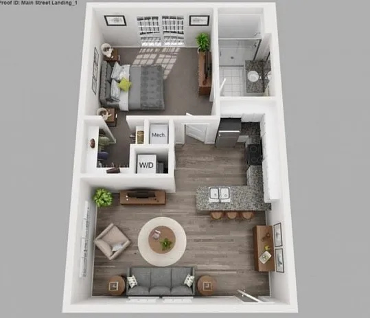 One bedroom, one bathroom One bedroom, one bathroom