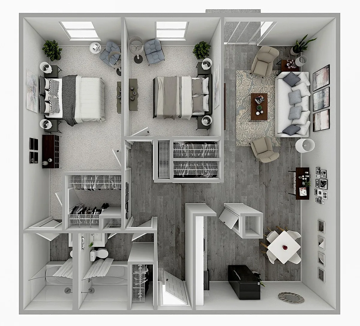 Floor plan 2 Bedroom 2 Bath
