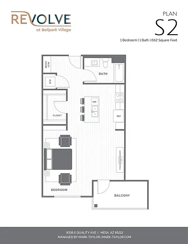 Floor plan 0 Bed/1 Bath