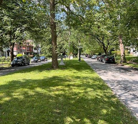 View of the street.