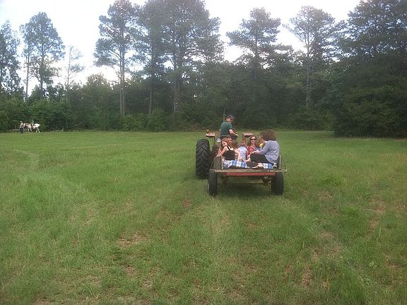 A tractor loaded