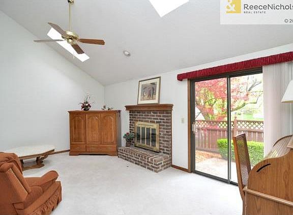 Gas-start fireplace adds warmth and ambiance to cozy evenings