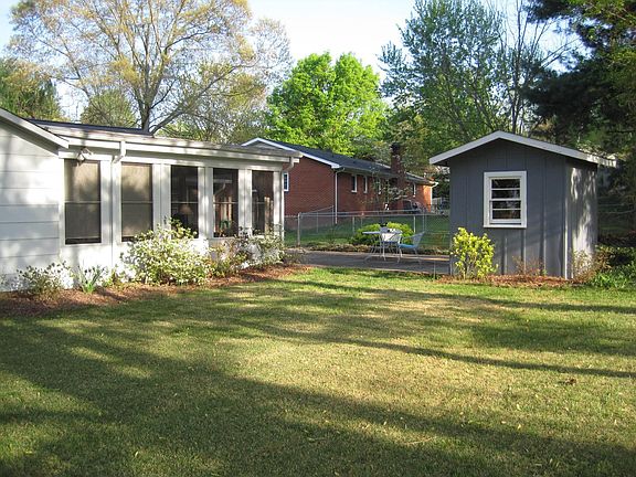 fenced back yard