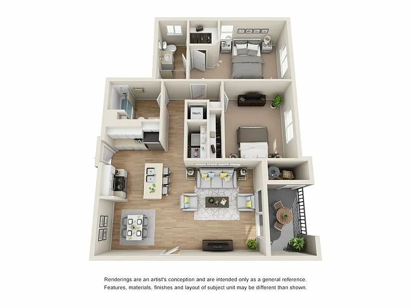 Floor plan 2x2 Attached Garage B2