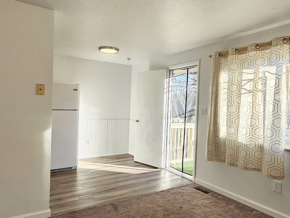 Dining room with opening to porch
