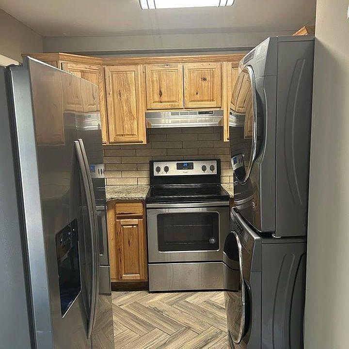 Kitchen is small but functional