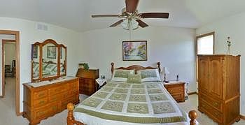 Master bedroom has a