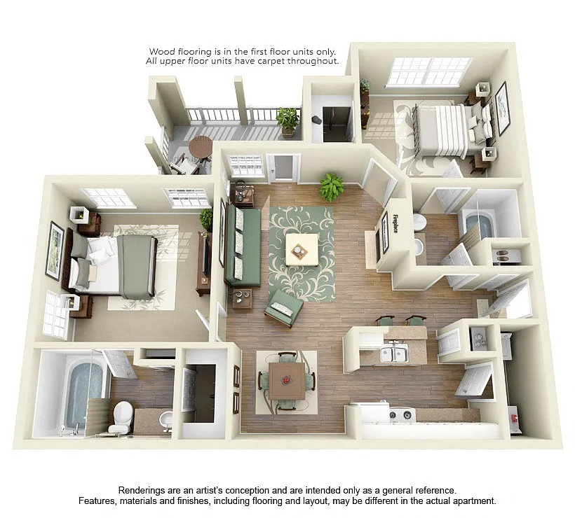 Floor plan Guadalupe 2x2