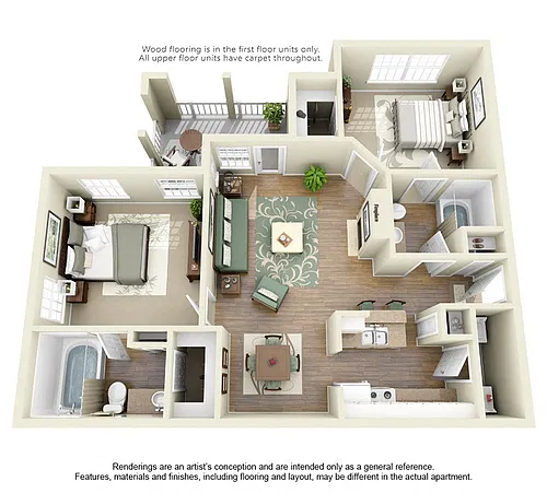 Floor plan Guadalupe 2x2