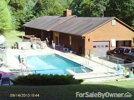 View from Back yard. Back deck & pool.