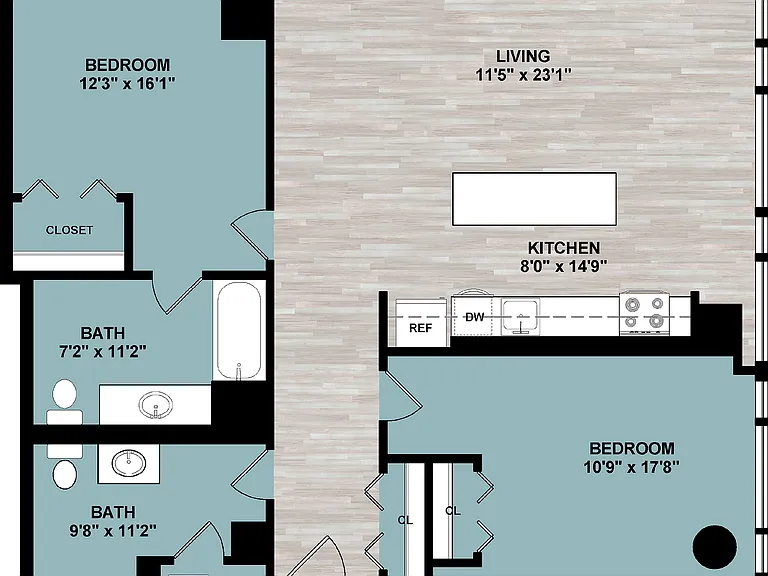 C5 | 2-Bedroom Floorplan C5 | 2-Bedroom Floorplan