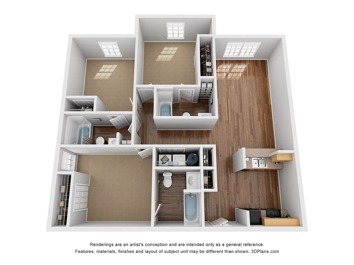 Floor plan 3x3 Unfurnished