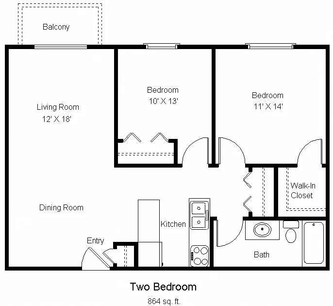 Floor plan 2 Bedroom