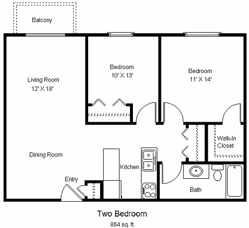 Floor plan 2 Bedroom