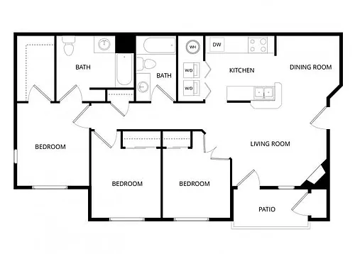 Floor plan Small 3 Bedroom