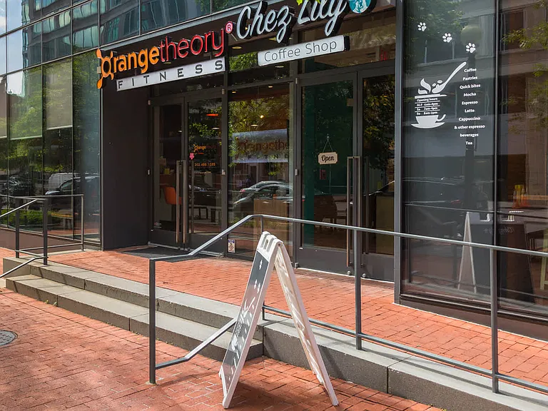 Conveniently close to gyms and eateries including Orangetheory and Chez Lily Coffee along I Street.