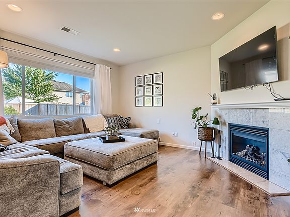 Large living room with cozy fireplace