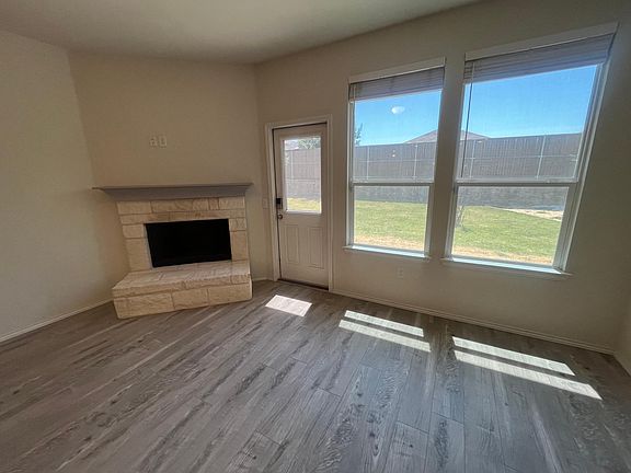 Limestone fireplace :)
