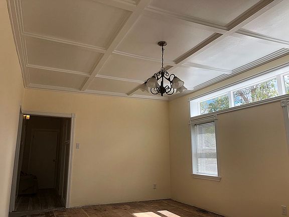 New wood coffered ceiling
