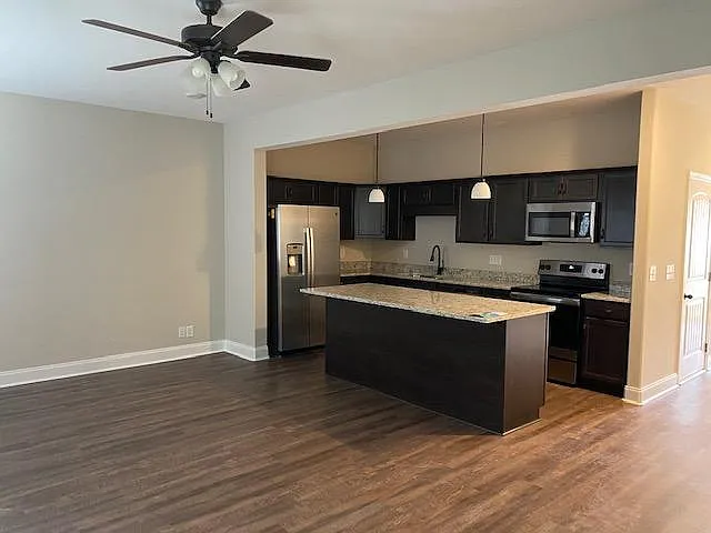Open kitchen with large family room on 1st level