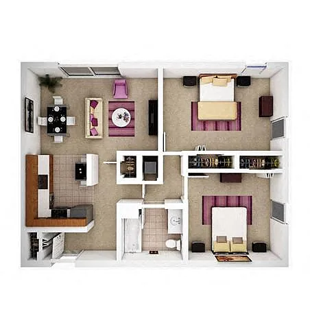 Floor plan 2x1 Merlot