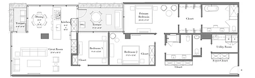 Floor plan 11 | 3B-01 | 3 Bed | 2.5 Bath