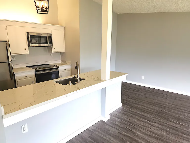 Kitchen next to dining area