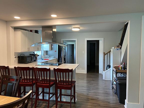Looking into kitchen from living room