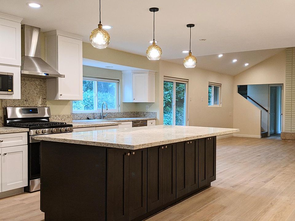 Kitchen and family room