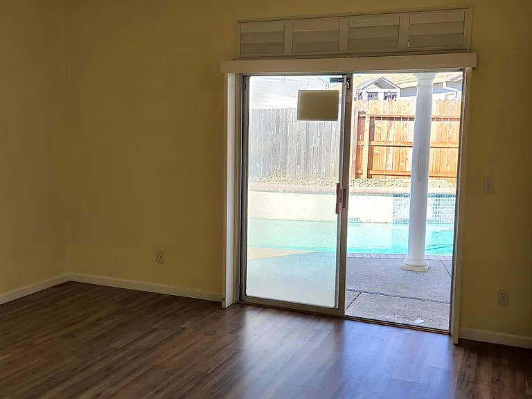Master bedroom leads to backyard pool