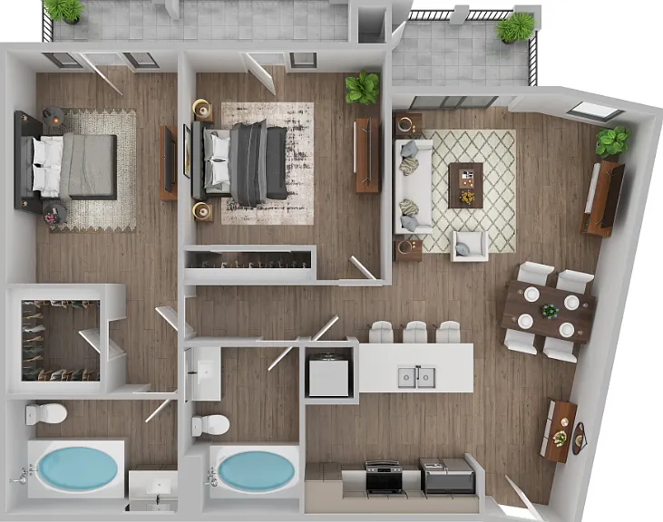 The Pacific Breeze - Cable & Internet Incl. Floorplan Diagram
