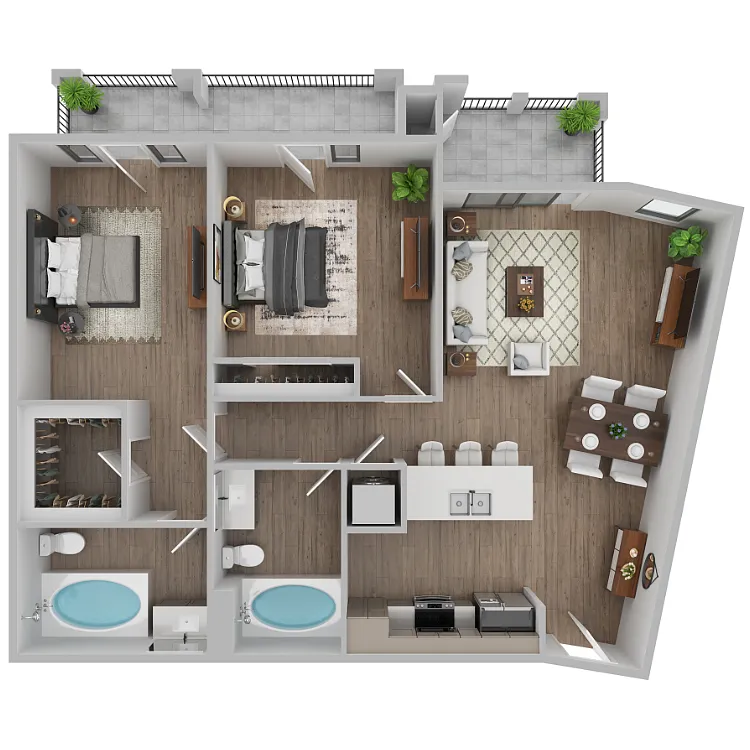 Floor plan The Pacific Breeze - Cable & Internet Incl.