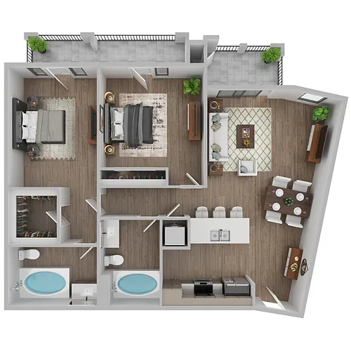 Floor plan The Pacific Breeze - Cable & Internet Incl.