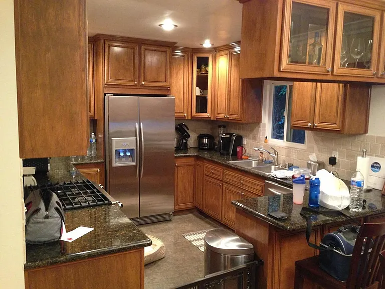 Kitchen has tremendous amount of storage.