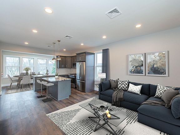 Open floor plan with beautiful flooring