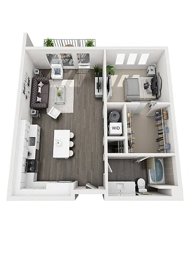 Floor plan 1 Bedroom A2 | 1 Bath