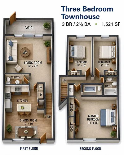 Floor plan Three Bedroom