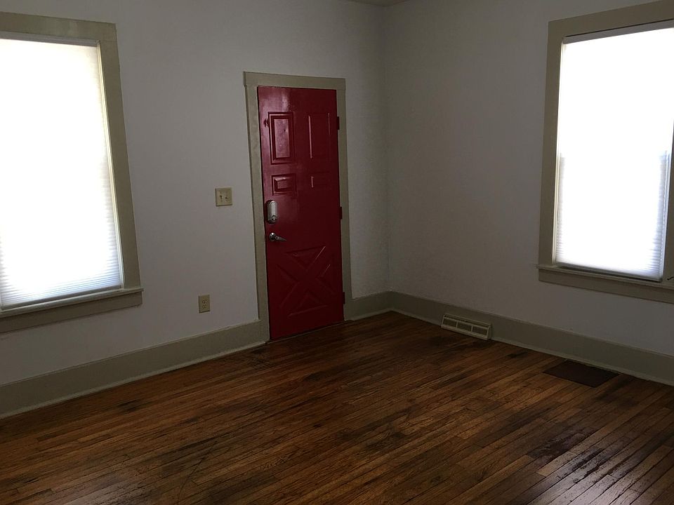 front door and living room