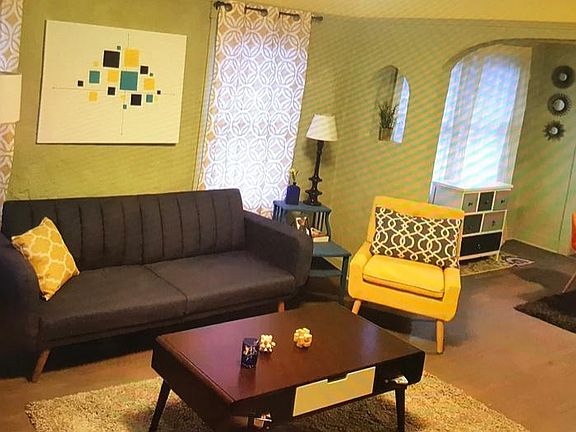 Living room and dining room