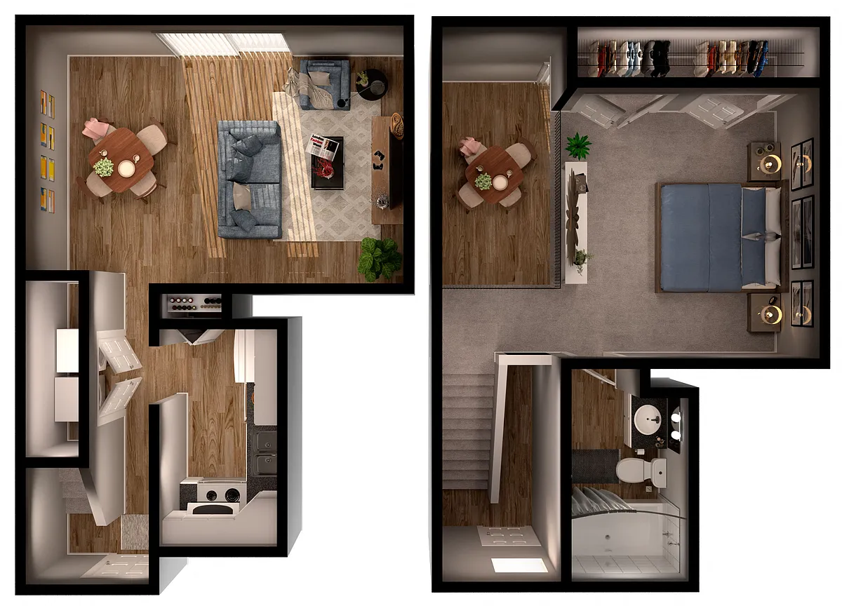 Floor plan 1 Bed 1 Bath A2