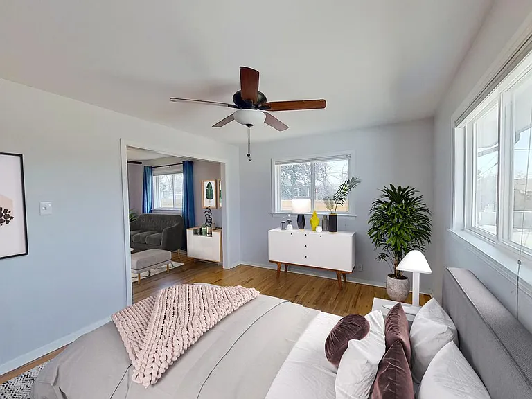 Bedroom 1. This image shows a virtually furnished space. Bedrooms come unfurnished.