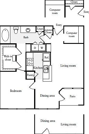 Plaza at Westchase - A2 - 1 Beds - 1 Baths - 854 Sq. ft.