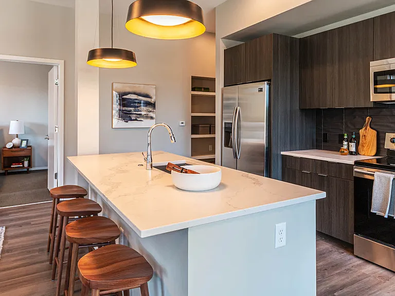 Kitchen with Stainless Steel Appliances and Breakfast Bar