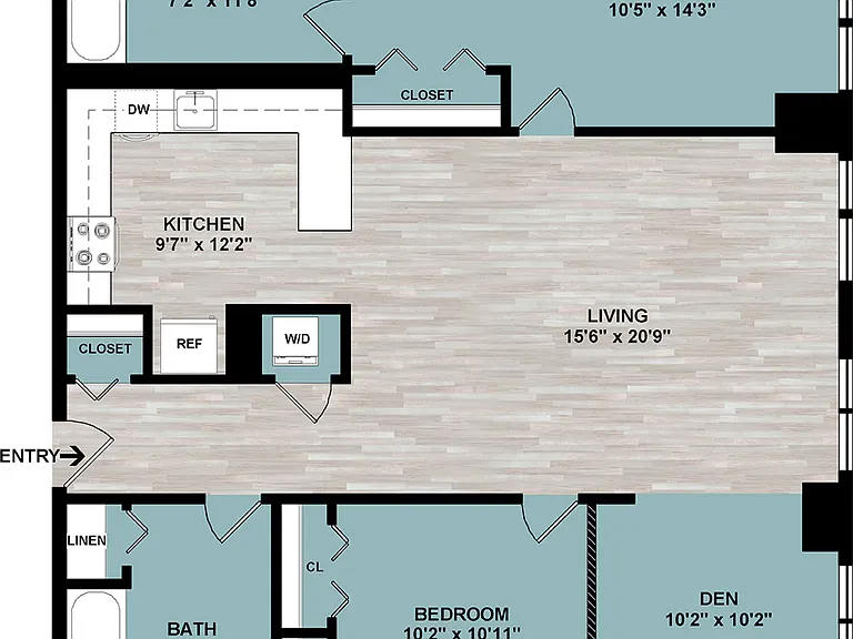 D3 | 2-Bedroom Floorplan D3 | 2-Bedroom Floorplan