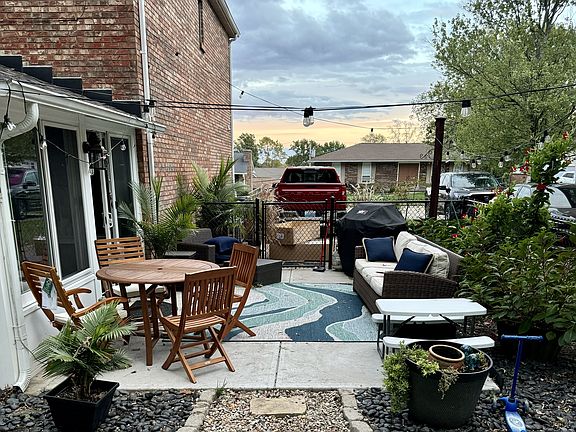 Side Patio with fenced in yard
