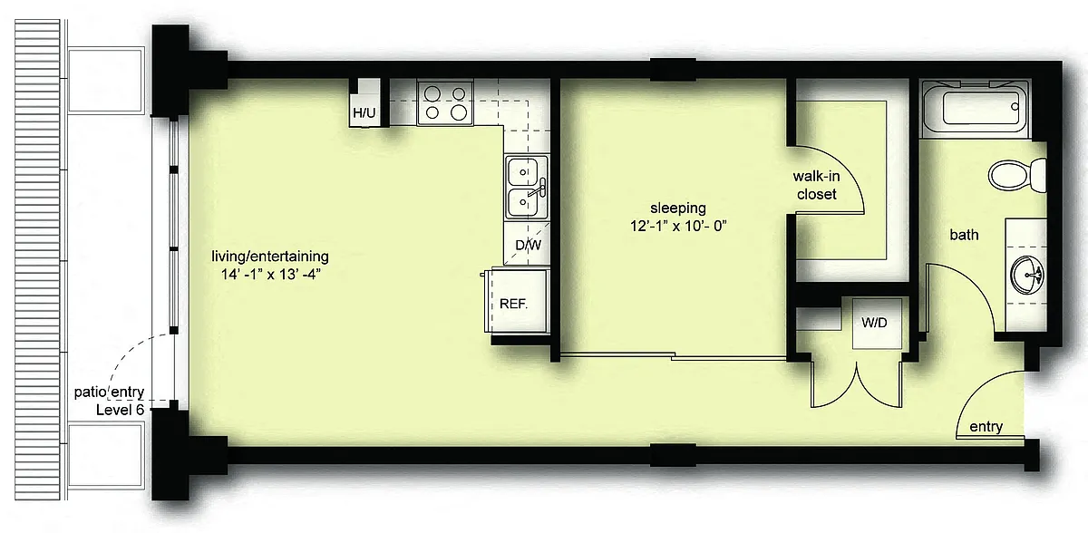 Floor plan Nolo 1 Open 1 Bath BN5
